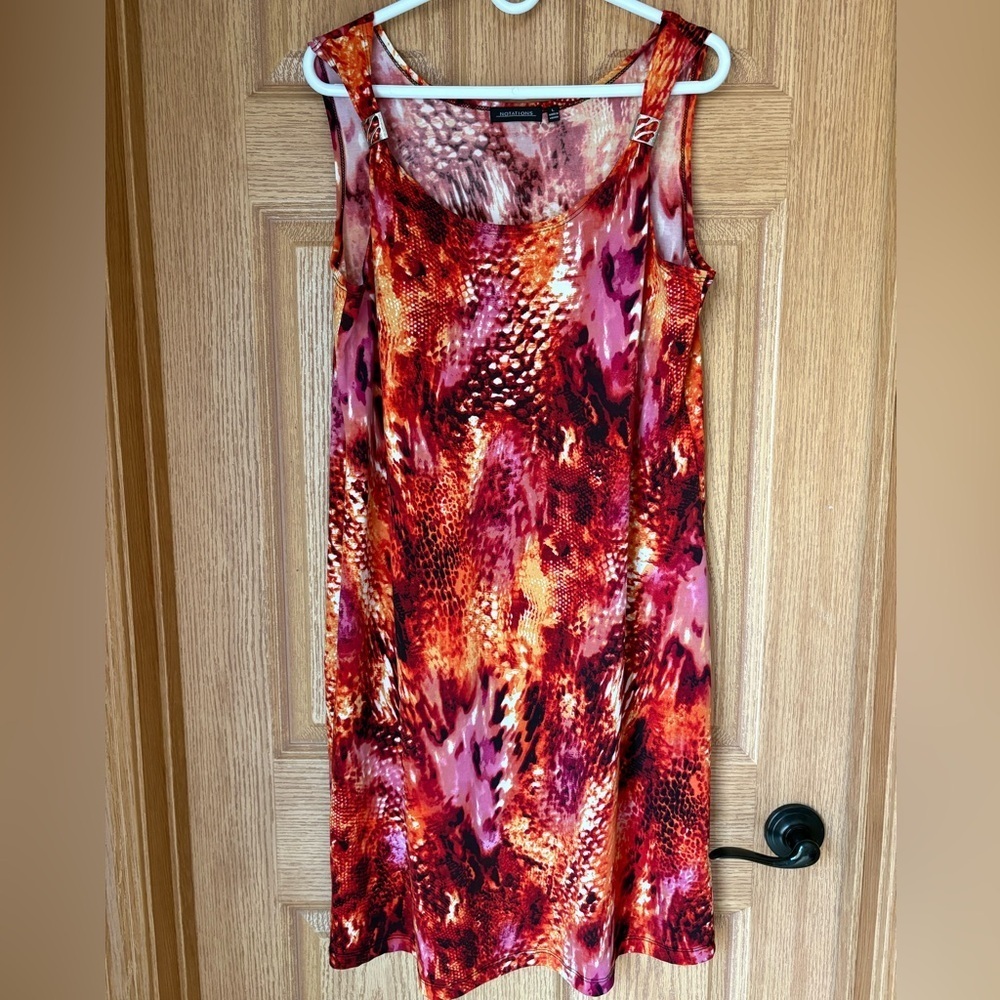 Notations Vibrant Multicolor Sleeveless Dress Women’s L